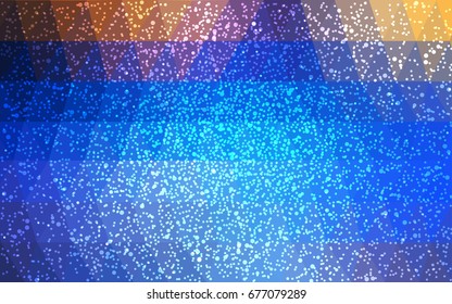 Light Blue, Yellow vector low poly crystal background with snowflakes. Polygon christmas design pattern . Low poly illustration of New Year celebration.