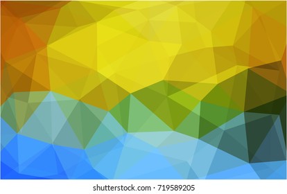 Light Blue, Yellow vector Low poly crystal background. Polygon design pattern. Low poly illustration, low polygon background.