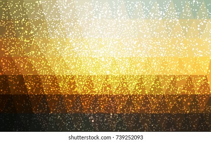 Light Blue, Yellow vector low poly crystal background with snowflakes. Polygon christmas design pattern . Low poly illustration of New Year celebration.
