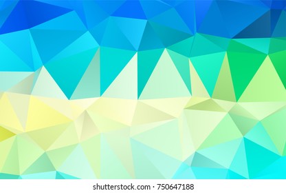 Light Blue, Yellow vector low poly template. Creative geometric illustration in Origami style with gradient. The completely new template can be used for your brand book.