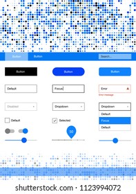 Light Blue, Yellow vector Material Design Kit with dots. Decorative ui kit design in abstract style with colorful dots. This template you can use for landing pages.