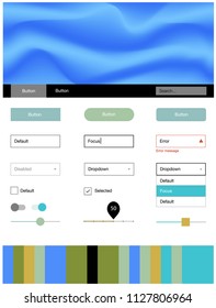 Light Blue, Yellow vector Material Design Kit with liquid shapes. Modern gradient abstract illustration with bandy lines. This sample is for your website.
