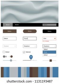 Light Blue, Yellow vector Material Design Kit with liquid shapes. Colorful illustration in abstract memphis style with gradient. This template you can use for landing pages.