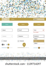 Light Blue, Yellow vector Material Design Kit with dots. Decorative ui kit design in abstract style with colorful dots. Modern template for your landing page.