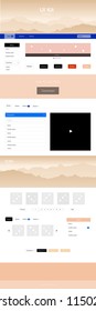 Light Blue, Yellow vector Material Design Kit with hills. Modern Style guide with colorful gradient mountains in its header. Template for landing pages of leisure.