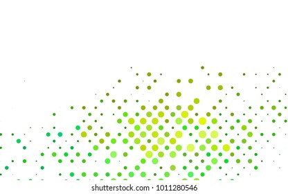 Light Blue, Yellow vector modern geometrical circle abstract background. Dotted texture template. Geometric pattern in halftone style with gradient. 