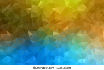 Light Blue, Yellow vector modern geometrical abstract background. Texture, new background. Geometric background in Origami style with gradient. 