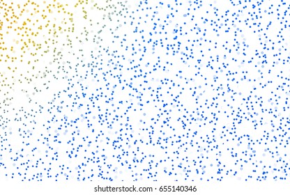 Light Blue, Yellow vector modern geometrical circle abstract background. Dotted texture template. Geometric pattern in halftone style with gradient. 
