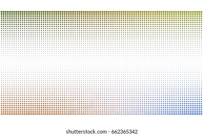 Light Blue, Yellow vector modern geometrical circle abstract background. Dotted texture template. Geometric pattern in halftone style with gradient. 