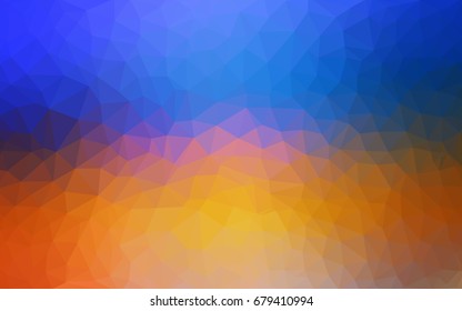 Light Blue, Yellow vector modern geometrical abstract background. Texture, new background. Geometric background in Origami style with gradient. 