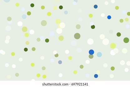 Light Blue, Yellow vector modern geometrical circle abstract background. Dotted texture template. Geometric pattern in halftone style with gradient. 