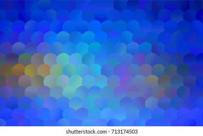 Light Blue, Yellow vector modern geometrical circle abstract background. Dotted texture template. Geometric pattern in halftone style with gradient. 