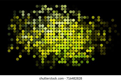 Light Blue, Yellow vector modern geometrical circle abstract background. Dotted texture template. Geometric pattern in halftone style with gradient. 