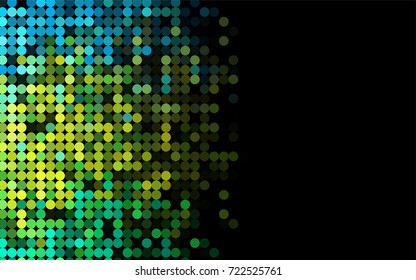 Light Blue, Yellow vector modern geometrical circle abstract background. Dotted texture template. Geometric pattern in halftone style with gradient. 