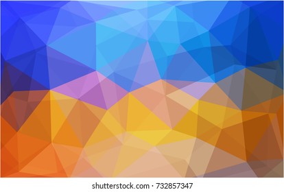 Light Blue, Yellow vector modern geometrical abstract background. Texture, new background. Geometric background in Origami style with gradient. 