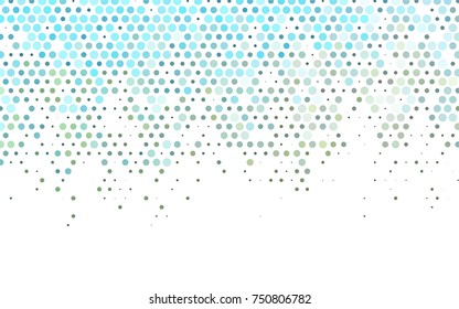 Light Blue, Yellow vector modern geometrical circle abstract background. Dotted texture template. Geometric pattern in halftone style with gradient. 