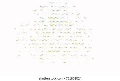 Light Blue, Yellow vector modern geometrical circle abstract background. Dotted texture template. Geometric pattern in halftone style with gradient. 