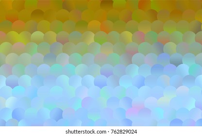 Light Blue, Yellow vector modern geometrical circle abstract background. Dotted texture template. Geometric pattern in halftone style with gradient. 