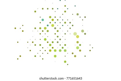 Light Blue, Yellow vector modern geometrical circle abstract background. Dotted texture template. Geometric pattern in halftone style with gradient. 