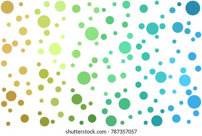 Light Blue, Yellow vector modern geometrical circle abstract background. Dotted texture template. Geometric pattern in halftone style with gradient. 