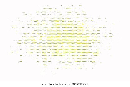 Light Blue, Yellow vector modern geometrical circle abstract background. Dotted texture template. Geometric pattern in halftone style with gradient. 