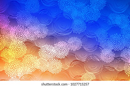 Light Blue, Yellow vector natural abstract pattern. An elegant bright illustration with flowers in Natural style. Brand-new design for your business.