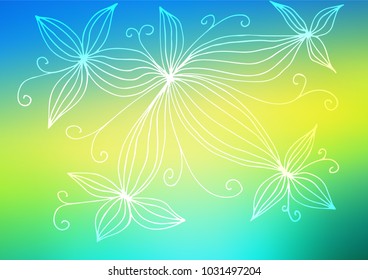 Light Blue, Yellow vector natural elegant background. Decorative shining illustration with doodles on abstract template. The template can be used as a background for cell phones.