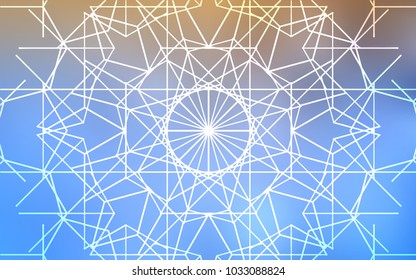 Light Blue, Yellow vector natural elegant pattern. Shining colored illustration with childish doodles in Arabic style. The template can be used as a background for cell phones.