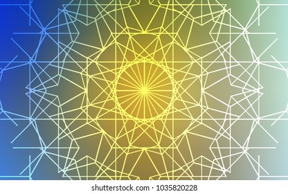 Light Blue, Yellow vector natural abstract template. Brand-new colored illustration in blurry style with doodles drawn by child. Hand painted design for web, wrapping, wallpaper.