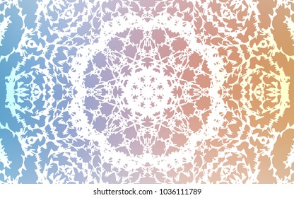 Light Blue, Yellow vector natural abstract design. Shining colored illustration with childish doodles in Arabic style. The pattern can be used for wallpapers and coloring books.