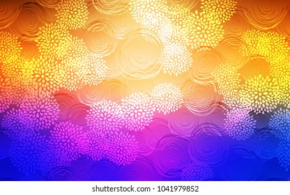 Light Blue, Yellow vector natural abstract template. Blurred decorative design in Indian style with flowers. Brand-new design for your business.