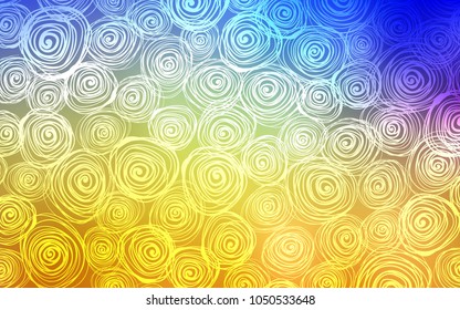 Light Blue, Yellow vector natural elegant artwork. Blurred decorative design in Indian style with roses. The best blurred design for your business.