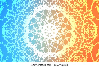 Light Blue, Yellow vector natural abstract template. Sketchy doodles drawn by child on blurred background. The pattern can be used for coloring books and pages for kids.