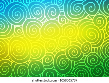 Light Blue, Yellow vector natural elegant pattern. Glitter abstract illustration with doodles and Zen tangles. The doodle design can be used for your web site.