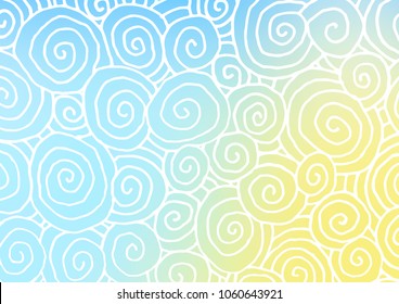 Light Blue, Yellow vector natural abstract template. Colorful illustration in abstract style with doodles and Zen tangles. A new texture for your design.