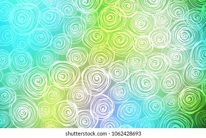 Light Blue, Yellow vector natural abstract pattern. Decorative shining illustration with doodles on abstract template. The textured pattern can be used for website.