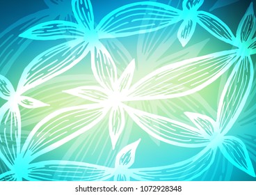Light Blue, Yellow vector natural abstract background. Decorative shining illustration with doodles on abstract template. The pattern can be used for heads of websites and designs.