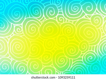 Light Blue, Yellow vector natural elegant texture. Sketchy hand drawn doodles on blurred background. Brand-new design for your business.