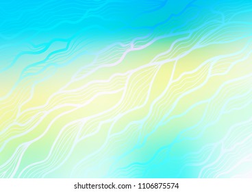 Light Blue, Yellow vector natural abstract background. Shining colored illustration with doodles in Zen tangle style. A completely new template for your business design.