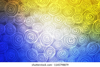 Light Blue, Yellow vector natural elegant artwork. Modern geometrical abstract illustration with roses. The elegant pattern can be used as a part of a brand book.