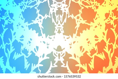 Light Blue, Yellow vector natural abstract template. Sketchy doodles drawn by child on blurred background. The pattern can be used for coloring books and pages for kids.
