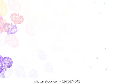 Light Blue, Yellow vector natural backdrop with flowers. Colorful illustration with flowers in doodle style. Hand painted design for web, wrapping.