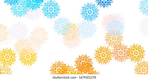 Light Blue, Yellow vector natural layout with flowers. Abstract illustration with flowers in Origami style. Pattern for women day promotion.