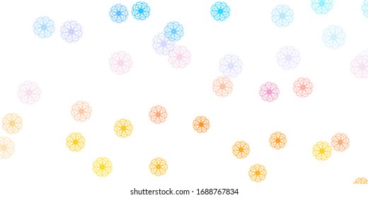 Light Blue, Yellow vector natural layout with flowers. Illustration with abstract colorful flowers with gradient. Brand new business design.