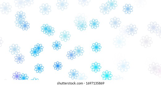 Light Blue, Yellow vector natural layout with flowers. Modern design with gradient Flowers on abstract background. Pattern for women day promotion.