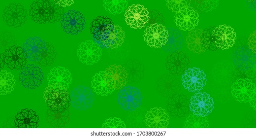 Light Blue, Yellow vector natural backdrop with flowers. Simple design with flowers on abstarct background. Pattern for website designs.