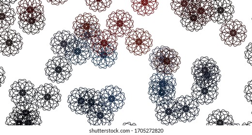 Light Blue, Yellow vector natural backdrop with flowers. Modern design with gradient Flowers on abstract background. Best design for your business.