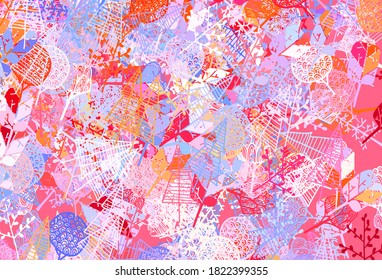 Light Blue, Yellow vector natural backdrop with trees, branches. Colorful abstract illustration with trees in doodle style. Pattern for heads of websites, designs.