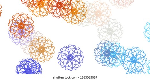 Light Blue, Yellow vector natural backdrop with flowers. Simple colored illustration with abstarct flowers. Colorful pattern for spring parties.