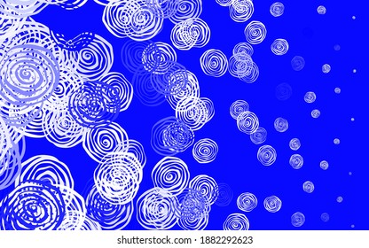 Light Blue, Yellow vector natural background with roses. Colorful illustration in doodle style with flowers. Template for backgrounds of cell phones.